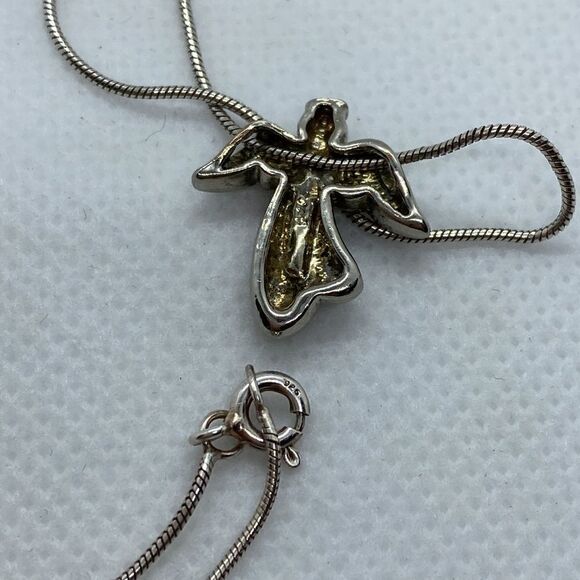 💛 925 Vintage Angel CZ Necklace - Picture 4 of 4
